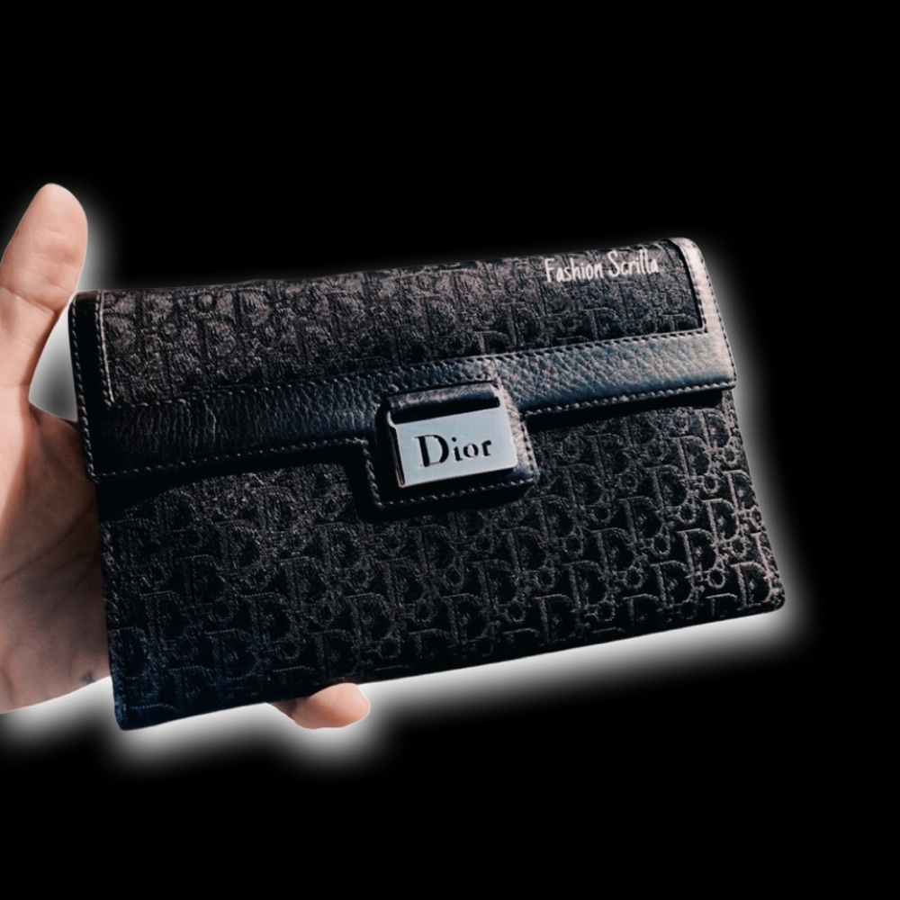 Dior John Galliano Y2K Street Chic Jacquard Black Oblique Monogram Logo Wallet - Picture 6 of 6